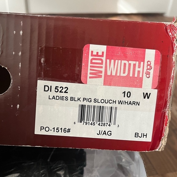 Dingo Women’s 10 Wide Black Pig Leather Western Boots Olivia Harness Cowgirl NIB - Picture 12 of 13